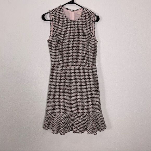 New Rebecca Taylor Pink and Black Tweed Sleeveless Dress - Picture 1 of 8